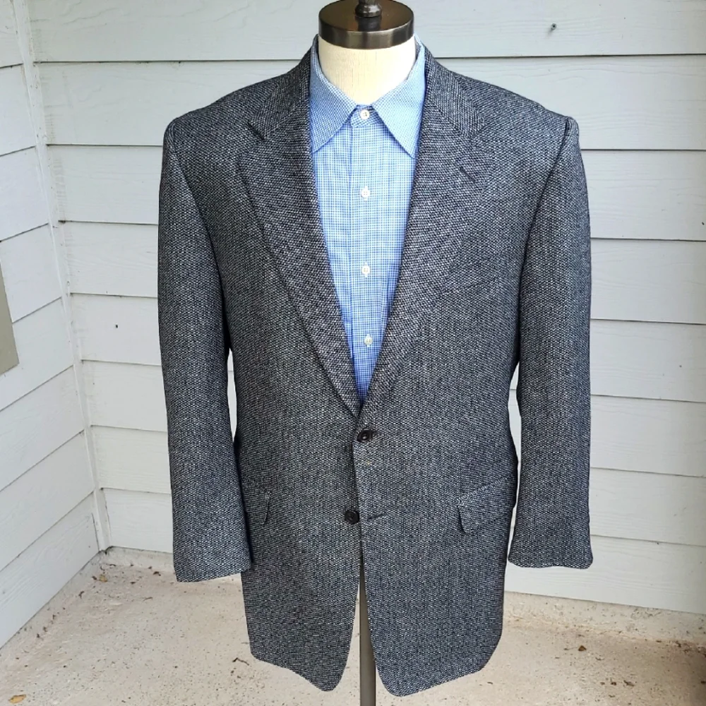 CARROLL & CO x Hickey Freeman Grey Wool Cashmere Blend Mens Sz 43 R Sport Coat